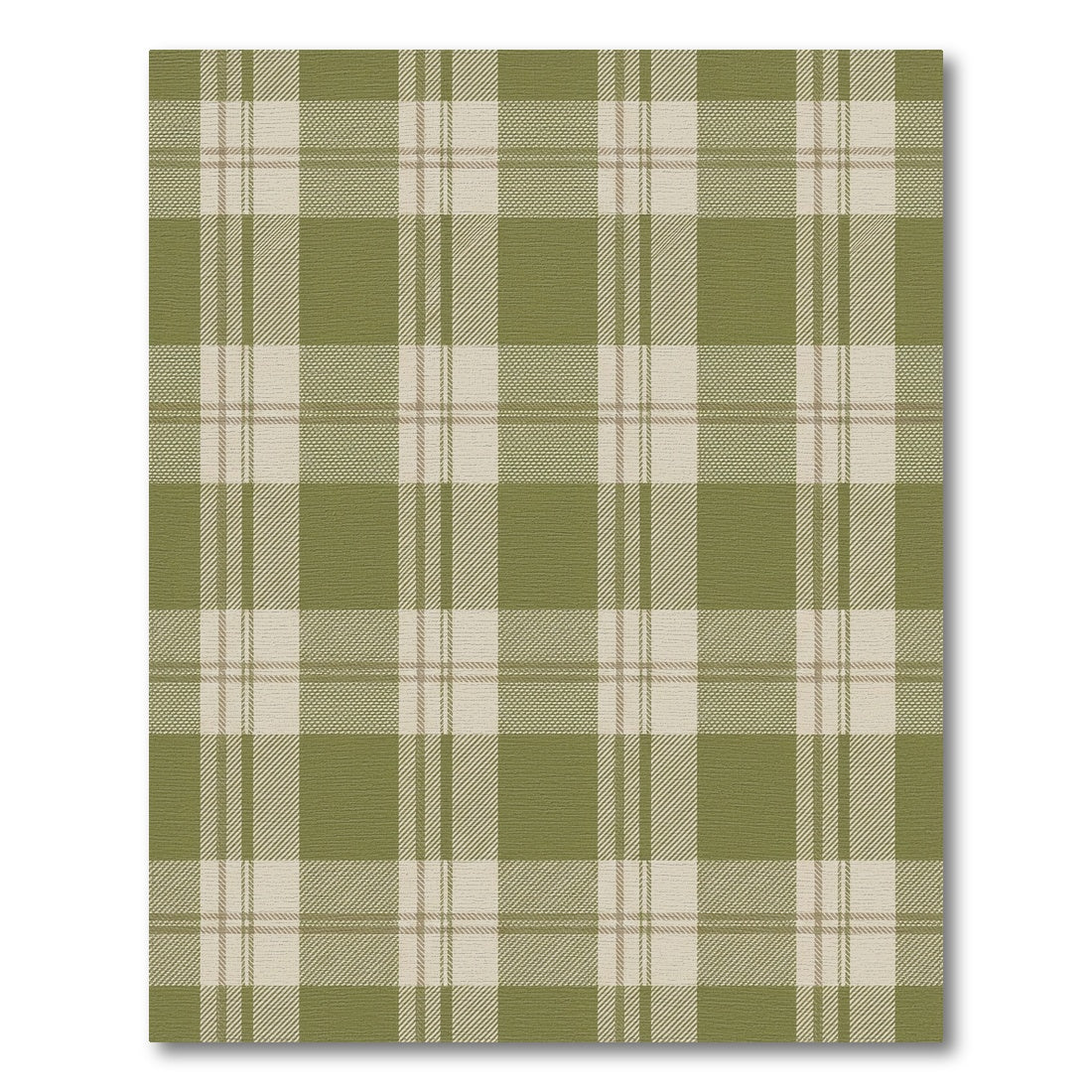 Rustic Olive Tan Plaid Rug