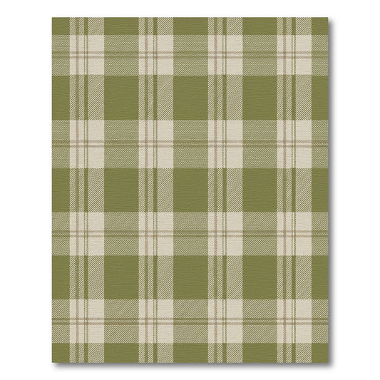 Rustic Olive Tan Plaid Rug