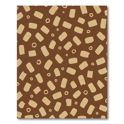Brown Beige Abstract Brushstroke Scatter Rug