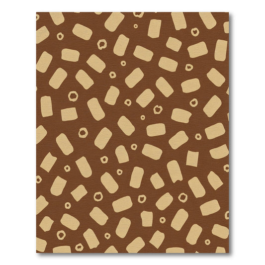 Brown Beige Abstract Brushstroke Scatter Rug