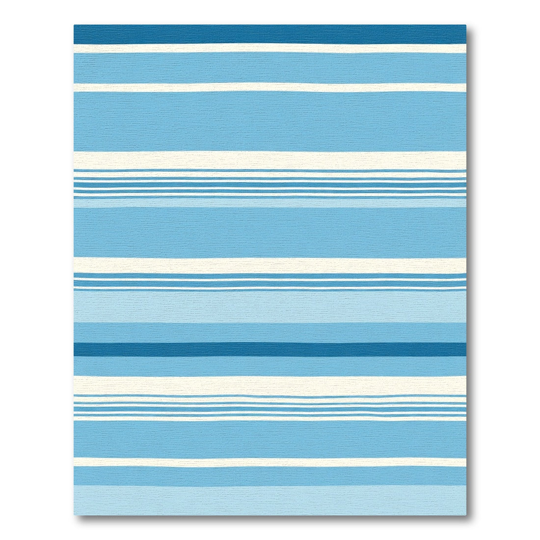 Beach Blue Striped Horizontal Layered Rug