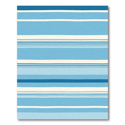 Beach Blue Striped Horizontal Layered Rug