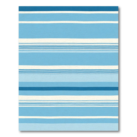 Beach Blue Striped Horizontal Layered Rug