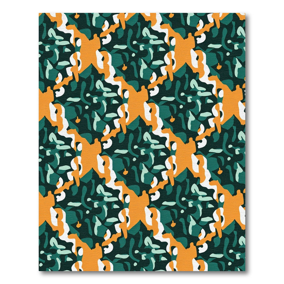 Abstract Orange White Teal Organic Forms Rug