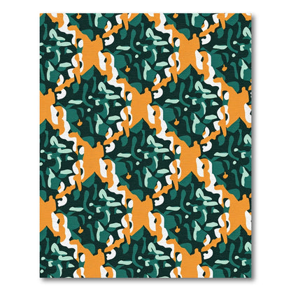 Abstract Orange White Teal Organic Forms Rug