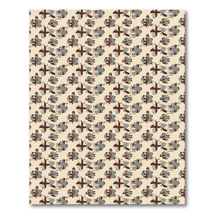 Neutral Tones Abstract Floral Medallion Rug