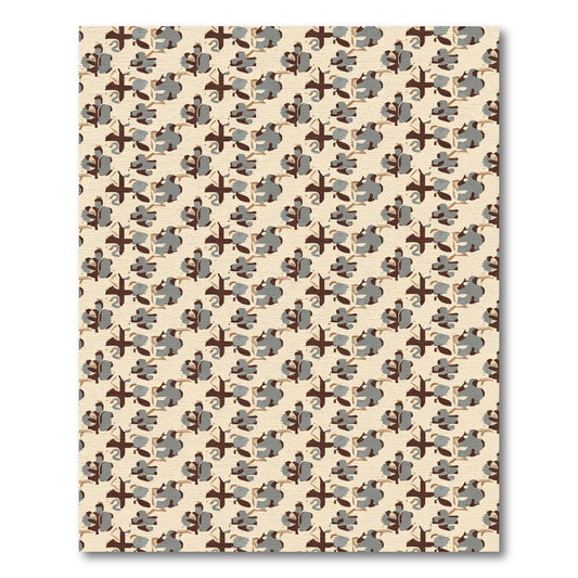 Neutral Tones Abstract Floral Medallion Rug