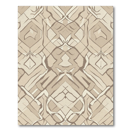 Tan Abstract Organic Geometric Composition Rug