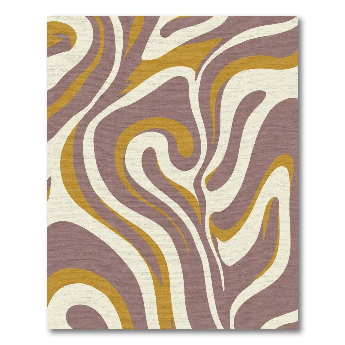 Retro Plum Beige Swirl Abstract Rug