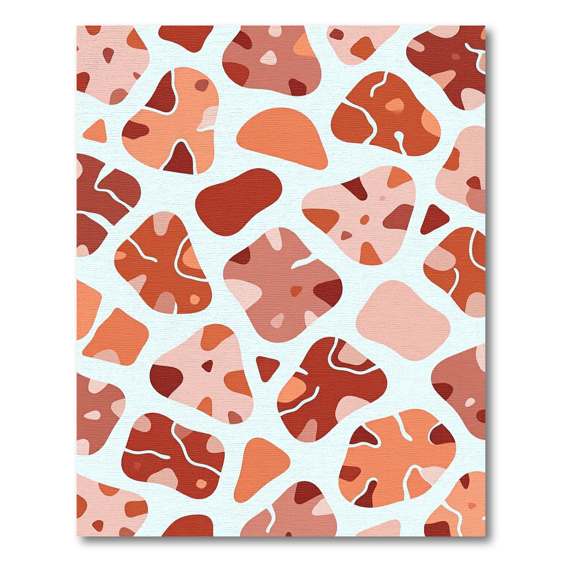 Abstract Terra Cotta Organic Stone Rug