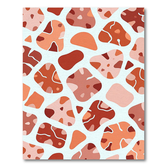 Abstract Terra Cotta Organic Stone Rug