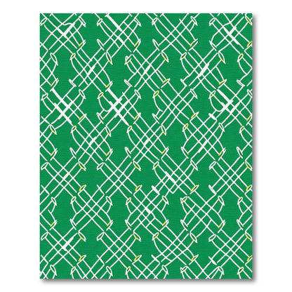 Green White Abstract Intersecting Lines Rug