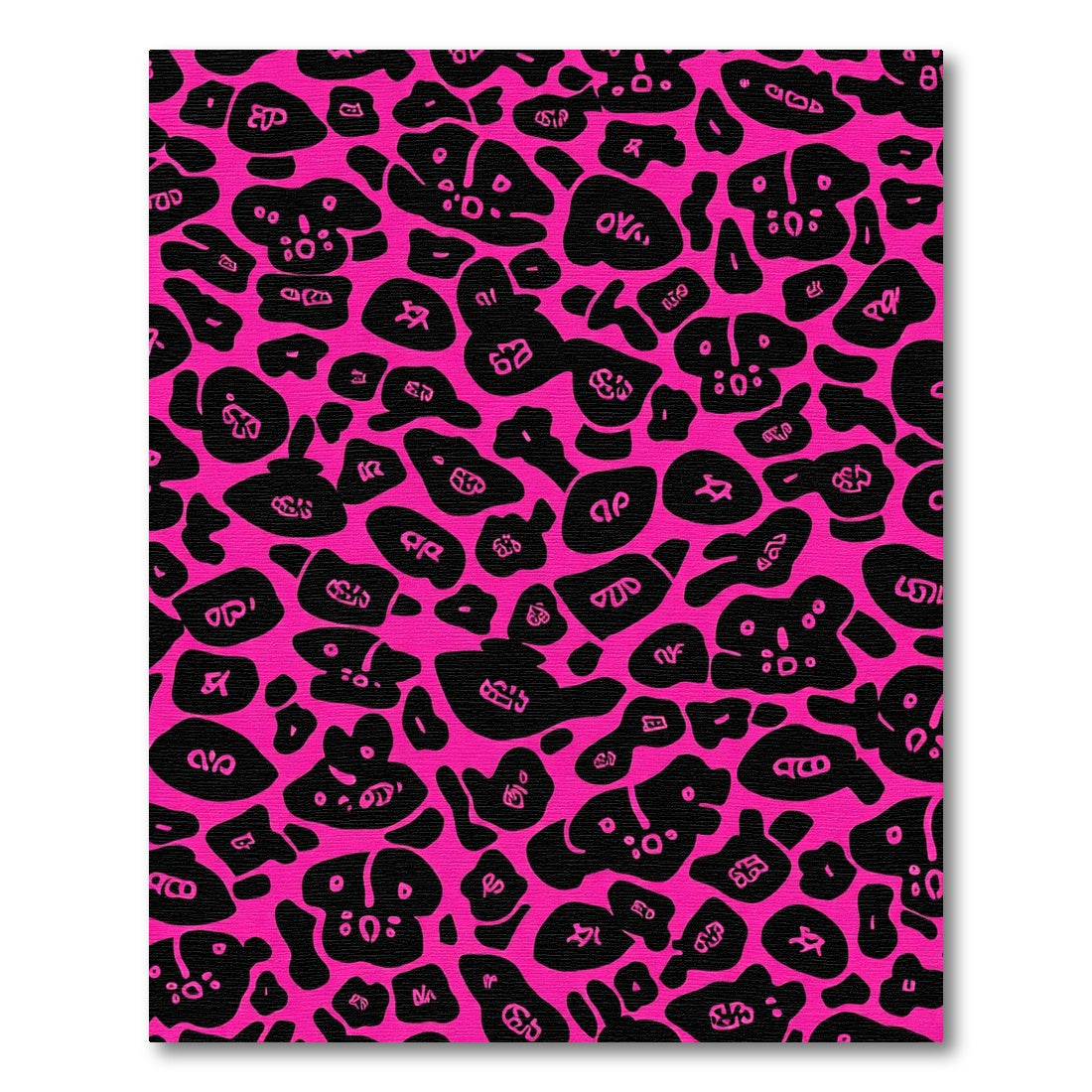 Hot Pink Black Animal Spots Rug