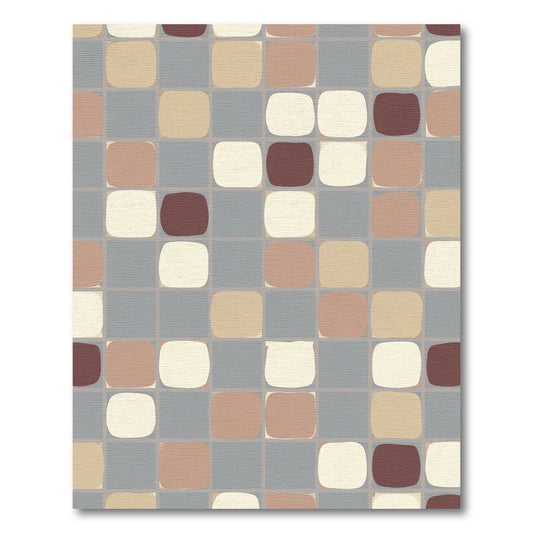 Soft Square Mosaic Earth Tones Rug