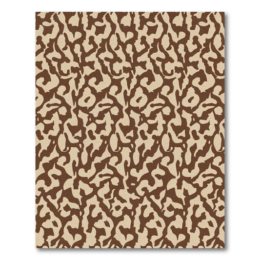 Brown Beige Organic Abstract Rug