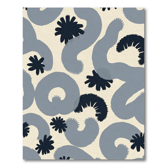 Cream Slate Swirl Starburst Abstraction Rug