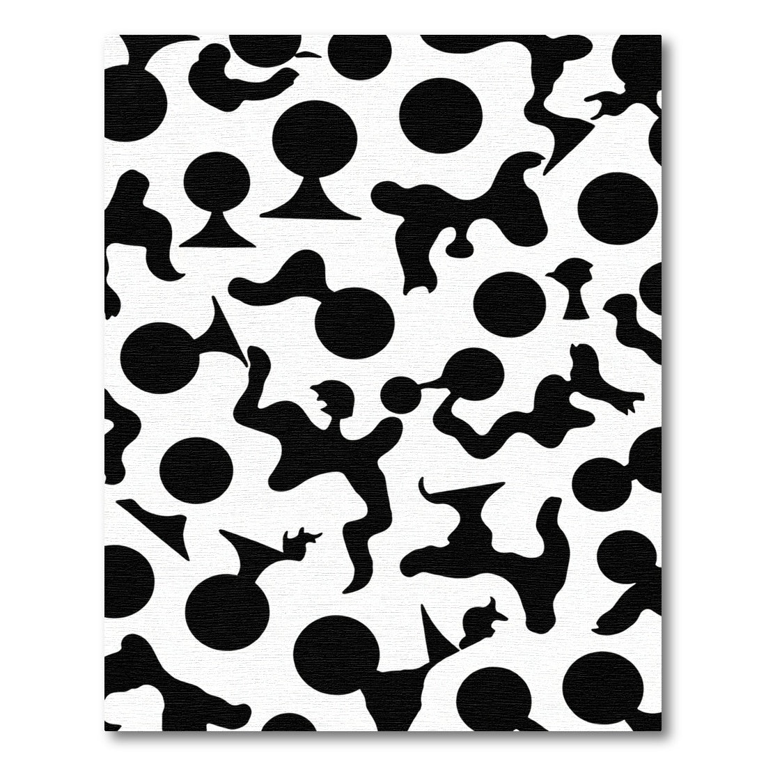 Bold Black Abstract Amorphous Shapes Rug