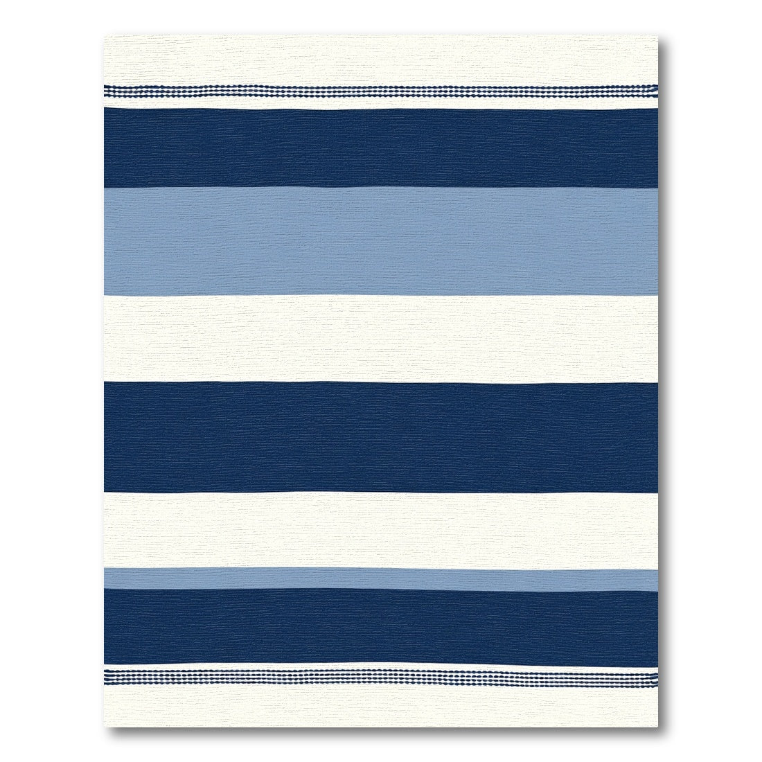 Nautical Navy Blue Cream Striped Rug