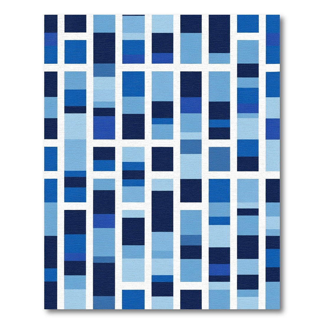 Oceanic Blues Stacked Rectangles Rug