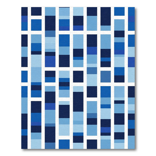 Oceanic Blues Stacked Rectangles Rug