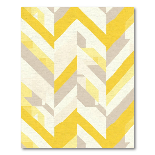 Sunny Yellow Geometric Chevron Rug