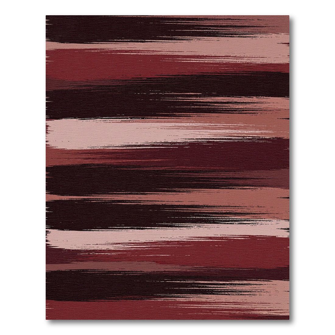 Abstract Crimson and Blush Painted Stripes Rug