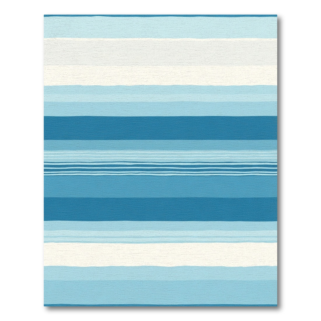 Ocean Wave Striped Aqua Rug