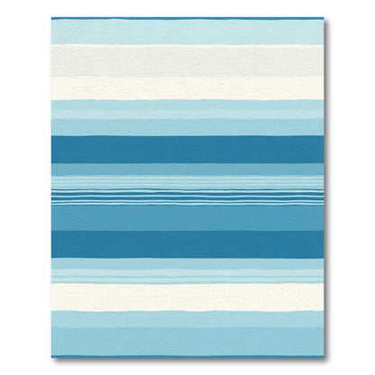Ocean Wave Striped Aqua Rug