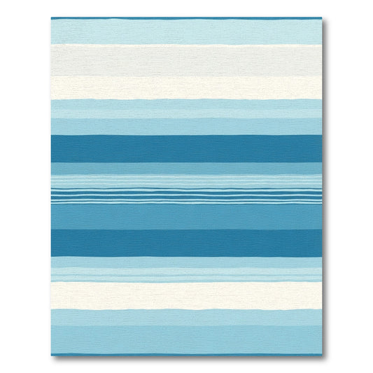 Ocean Wave Striped Aqua Rug
