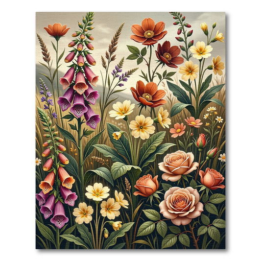 Wildflower Meadow Botanical Garden Art Rug
