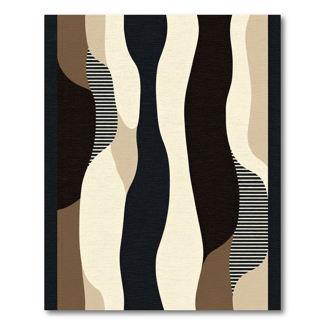 Abstract Organic Earthy Tone Waves Rug
