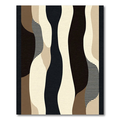 Abstract Organic Earthy Tone Waves Rug
