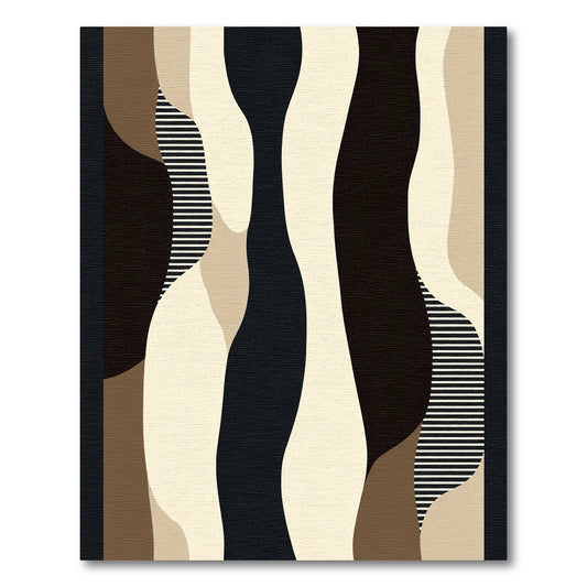 Abstract Organic Earthy Tone Waves Rug