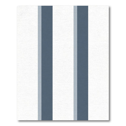 Bold Slate Blue Vertical Stripe Rug