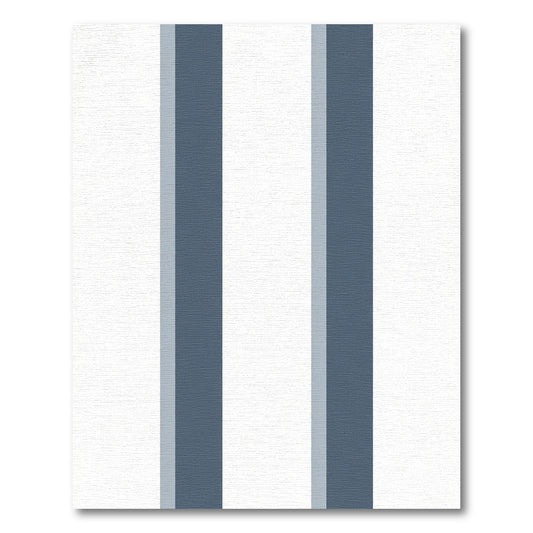 Bold Slate Blue Vertical Stripe Rug