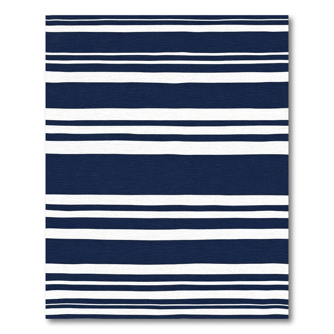 Classic Navy White Striped Rug