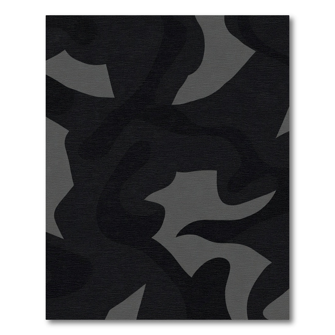Dark Gray Abstract Fluid Form Rug
