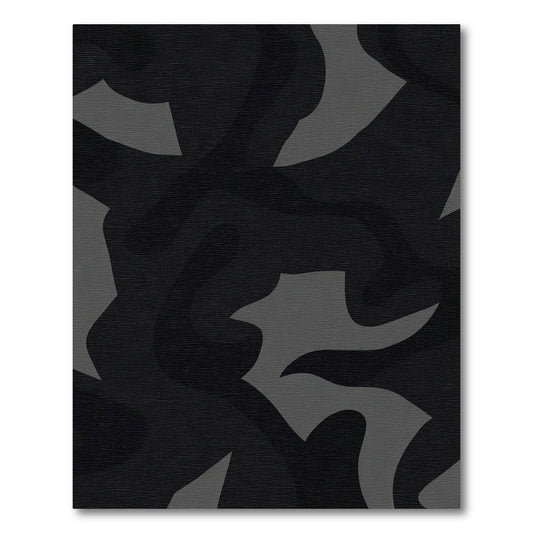 Dark Gray Abstract Fluid Form Rug