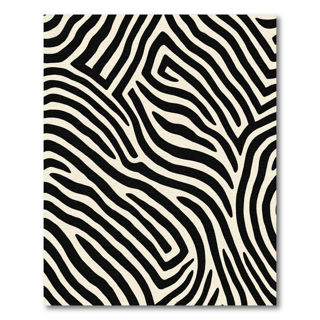 Dramatic Black White Zebra Stripe Rug