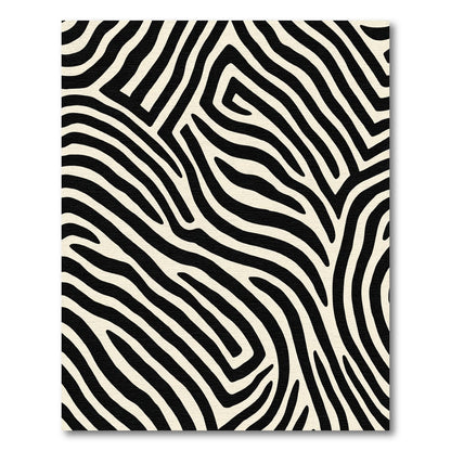 Dramatic Black White Zebra Stripe Rug