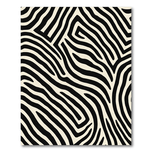 Dramatic Black White Zebra Stripe Rug