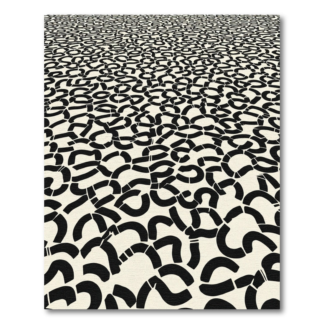 Monochromatic Abstract Curved Lines Rug