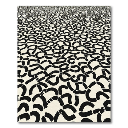 Monochromatic Abstract Curved Lines Rug