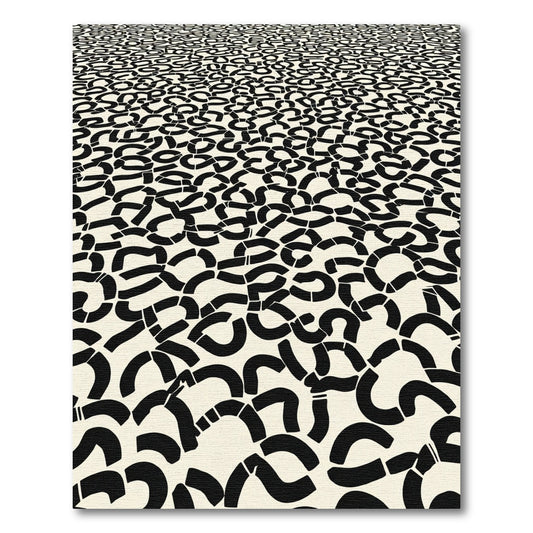 Monochromatic Abstract Curved Lines Rug