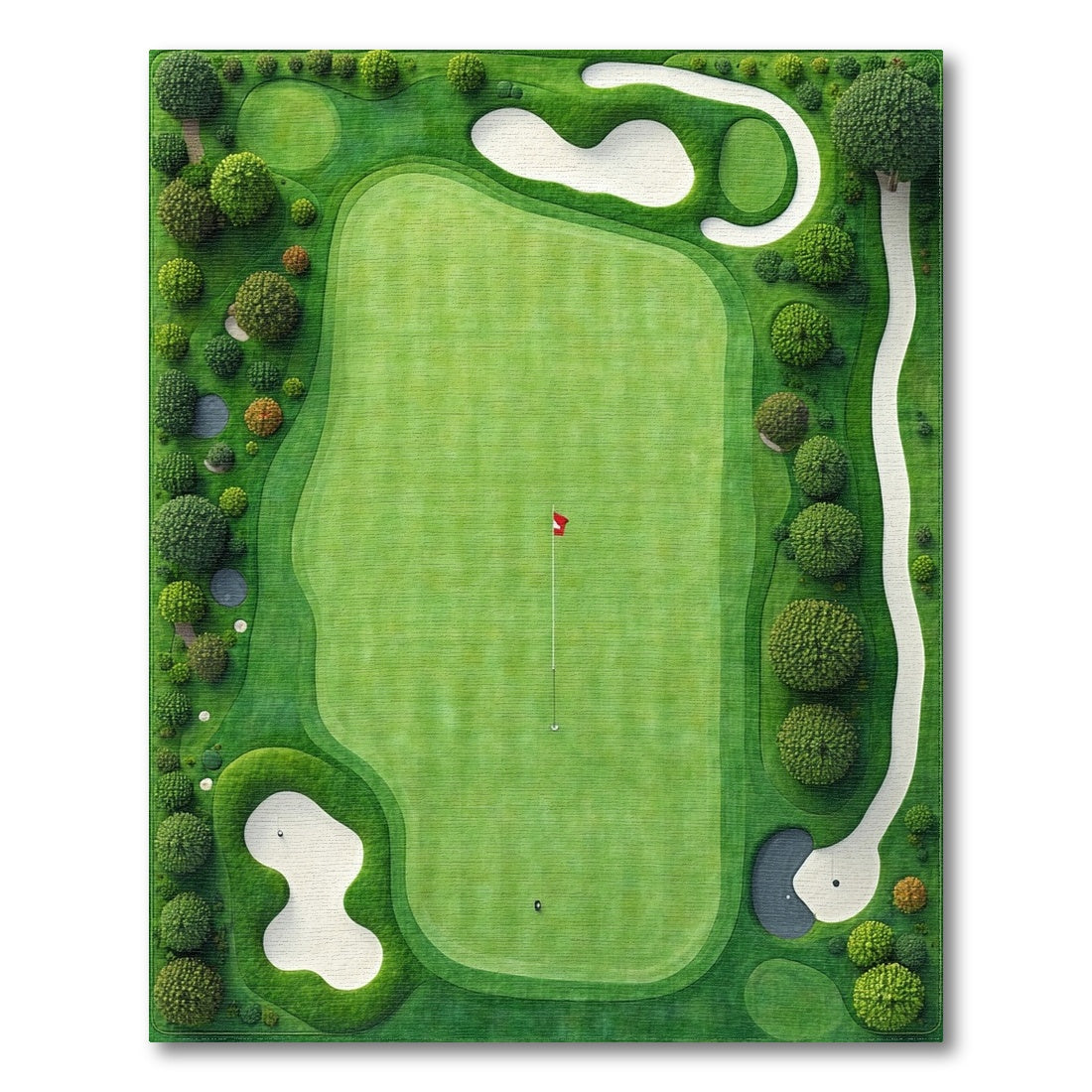 Aerial Lush Golf Course Rug