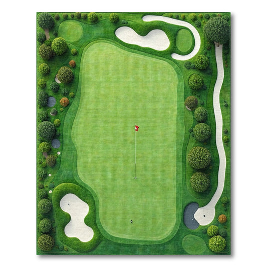 Aerial Lush Golf Course Rug