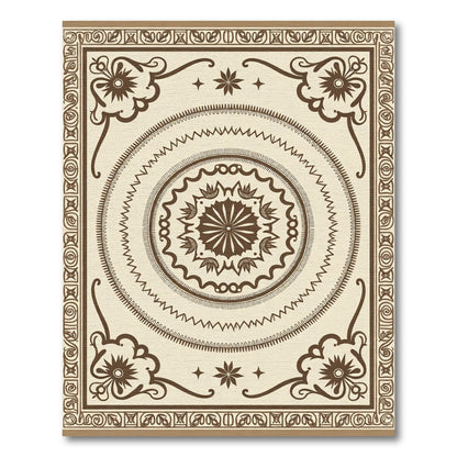 Brown Geometric Floral Mandala Rug
