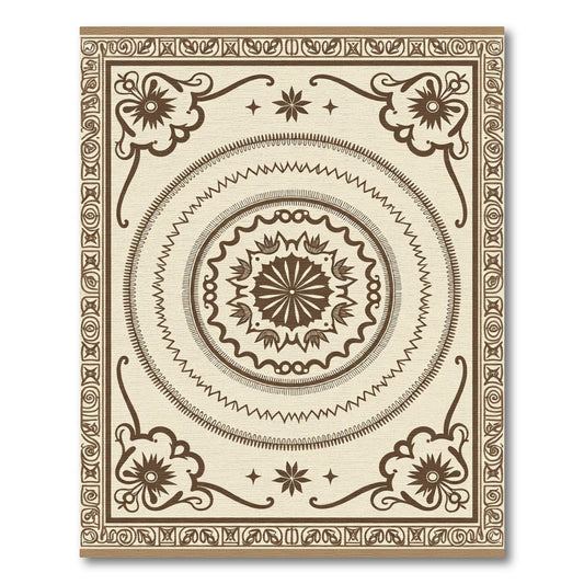 Brown Geometric Floral Mandala Rug