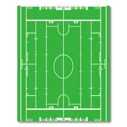 Green White Court Schematic Rug
