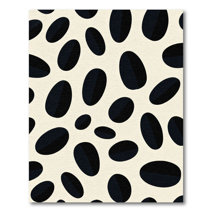 Cream Black Oval Spots Rug